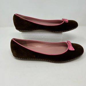 Marc Jacobs Velvet Round Toe Flat Shoes Size 8